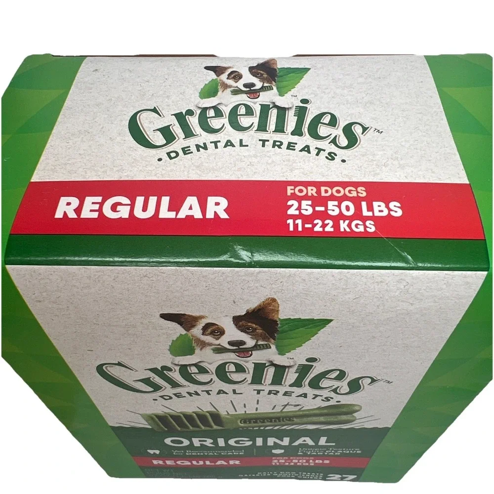 Greenies Original Dental Dog Treats Regular 27 Count 27oz Dogs 25-50 lbs NIB
